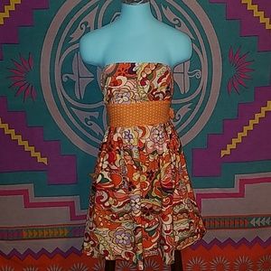 Rainbow strapless dress